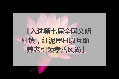 入选第七届全国文明村镇，红泥崖村以互助养老引领孝善风尚