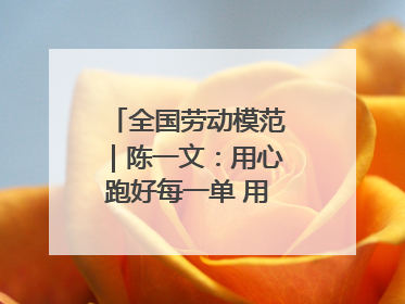 全国劳动模范｜陈一文：用心跑好每一单 用爱回馈这座城