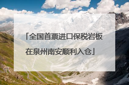 全国首票进口保税岩板在泉州南安顺利入仓