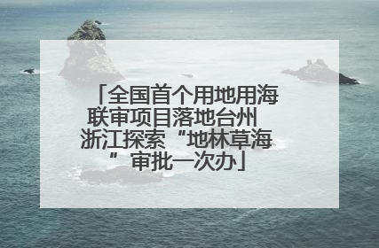 全国首个用地用海联审项目落地台州 浙江探索“地林草海”审批一次办