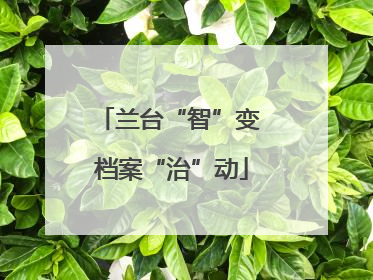 兰台“智”变 档案“治”动