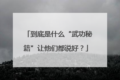 到底是什么“武功秘籍”让他们都说好？