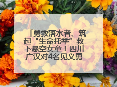 勇救落水者、筑起“生命托举”救下悬空女童！四川广汉对4名见义勇为人员进行表彰