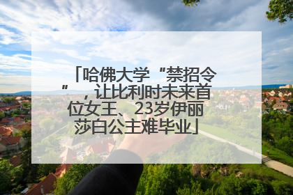 哈佛大学“禁招令”，让比利时未来首位女王、23岁伊丽莎白公主难毕业
