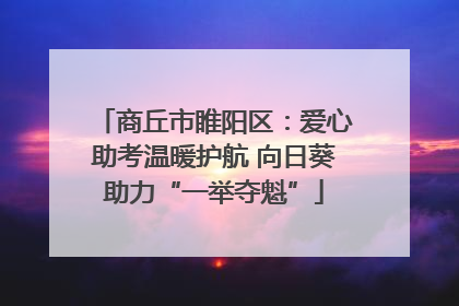 商丘市睢阳区：爱心助考温暖护航 向日葵助力“一举夺魁”