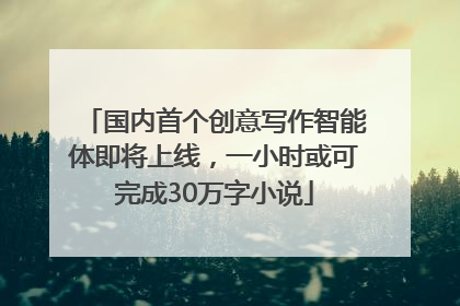 国内首个创意写作智能体即将上线，一小时或可完成30万字小说