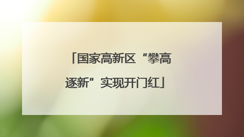 国家高新区“攀高逐新”实现开门红