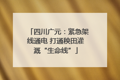 四川广元：紧急架线通电 打通秧田灌溉“生命线”