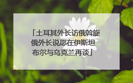 土耳其外长访俄斡旋 俄外长说愿在伊斯坦布尔与乌克兰再谈