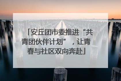 安丘团市委推进“共青团伙伴计划”，让青春与社区双向奔赴