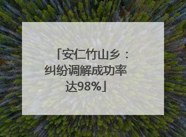 安仁竹山乡：纠纷调解成功率达98%