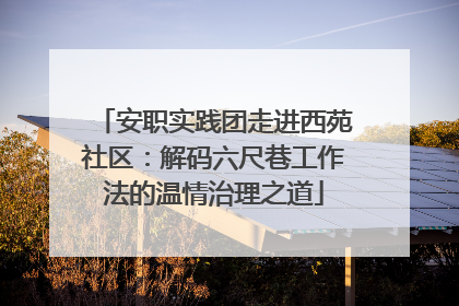 安职实践团走进西苑社区：解码六尺巷工作法的温情治理之道