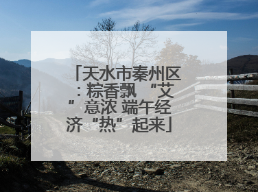 天水市秦州区：粽香飘 “艾”意浓 端午经济“热”起来