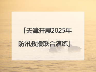 天津开展2025年防汛救援联合演练