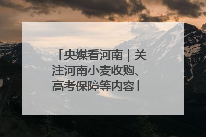 央媒看河南｜关注河南小麦收购、高考保障等内容