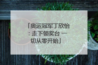 奥运冠军丁欣怡：走下领奖台 一切从零开始
