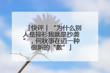 快评丨“为什么别人是撞衫我就是抄袭”，何秋亊在道一种很新的“歉”