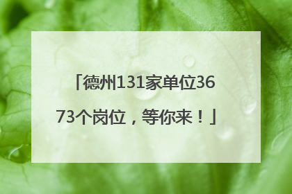 德州131家单位3673个岗位，等你来！