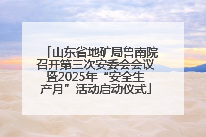 山东省地矿局鲁南院召开第三次安委会会议暨2025年“安全生产月”活动启动仪式
