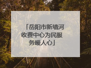 岳阳市新墙河收费中心为民服务暖人心