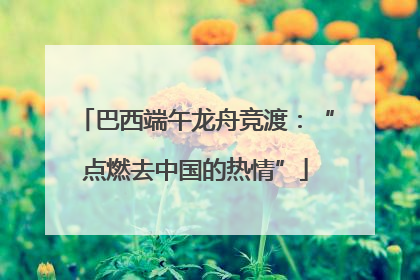 巴西端午龙舟竞渡：“点燃去中国的热情”