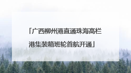 广西柳州港直通珠海高栏港集装箱班轮首航开通