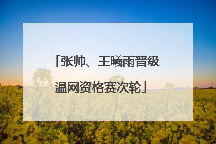 张帅、王曦雨晋级温网资格赛次轮
