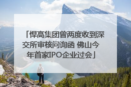 悍高集团曾两度收到深交所审核问询函 佛山今年首家IPO企业过会
