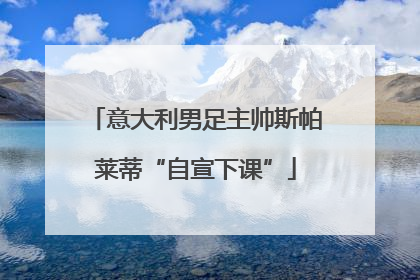 意大利男足主帅斯帕莱蒂“自宣下课”