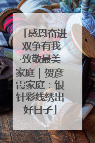 感恩奋进 双争有我·致敬最美家庭｜贺彦霞家庭：银针彩线绣出好日子