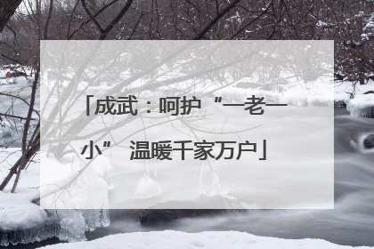 成武：呵护“一老一小” 温暖千家万户