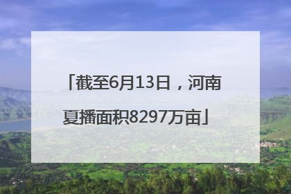 截至6月13日，河南夏播面积8297万亩