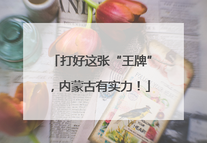 打好这张“王牌”，内蒙古有实力！
