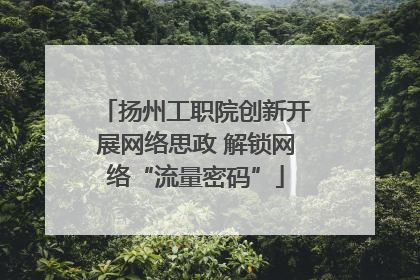扬州工职院创新开展网络思政 解锁网络“流量密码”