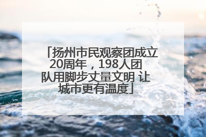 扬州市民观察团成立20周年，198人团队用脚步丈量文明 让城市更有温度