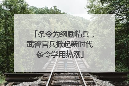 条令为纲励精兵，武警官兵掀起新时代条令学用热潮
