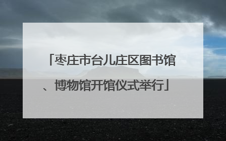 枣庄市台儿庄区图书馆、博物馆开馆仪式举行