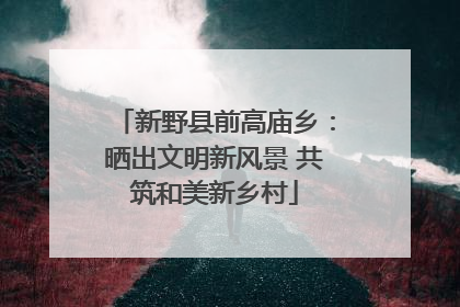 新野县前高庙乡：晒出文明新风景 共筑和美新乡村