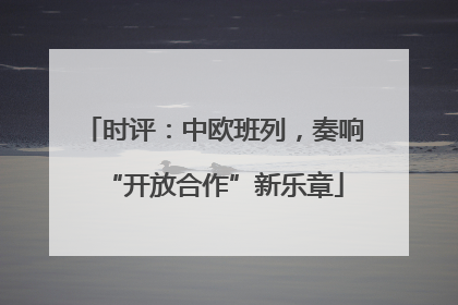 时评：中欧班列，奏响“开放合作”新乐章