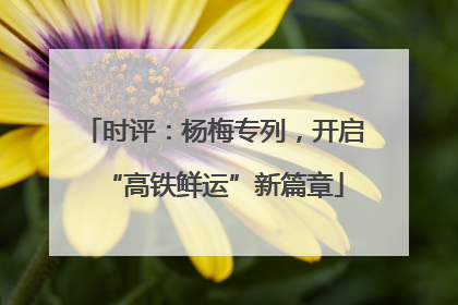 时评：杨梅专列，开启“高铁鲜运”新篇章