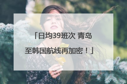 日均39班次 青岛至韩国航线再加密！