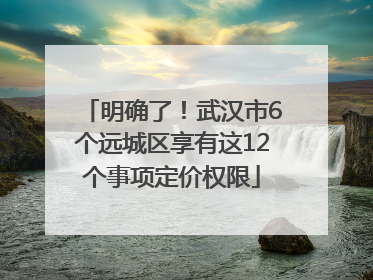 明确了！武汉市6个远城区享有这12个事项定价权限