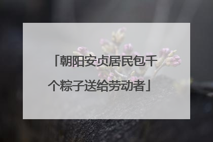 朝阳安贞居民包千个粽子送给劳动者