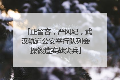 正警容，严风纪，武汉轨道公安举行队列会操锻造实战尖兵