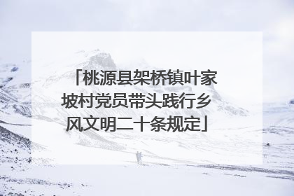 桃源县架桥镇叶家坡村党员带头践行乡风文明二十条规定