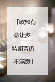 欧盟有意让步 特朗普仍不满意