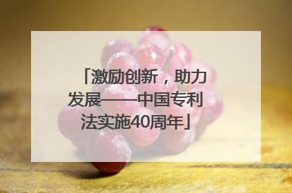 激励创新，助力发展——中国专利法实施40周年