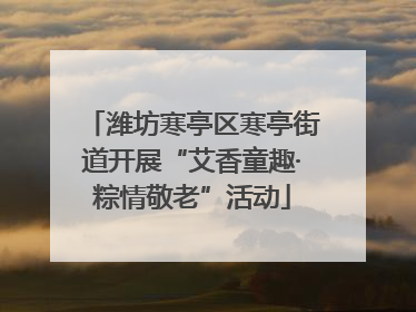 潍坊寒亭区寒亭街道开展“艾香童趣·粽情敬老”活动