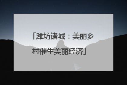 潍坊诸城：美丽乡村催生美丽经济