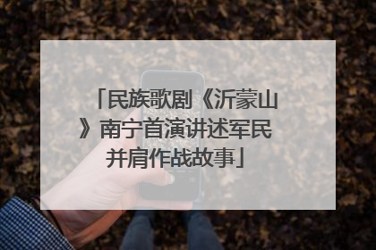民族歌剧《沂蒙山》南宁首演讲述军民并肩作战故事